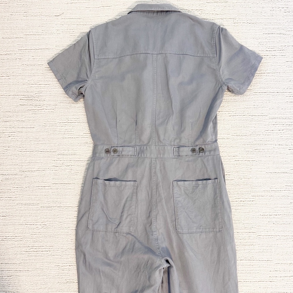 OUTERKNOWN S.E.A. Women’s S Dark Grey Utility Jumpsuit Short Sleeve Linen Blend - Picture 5 of 16